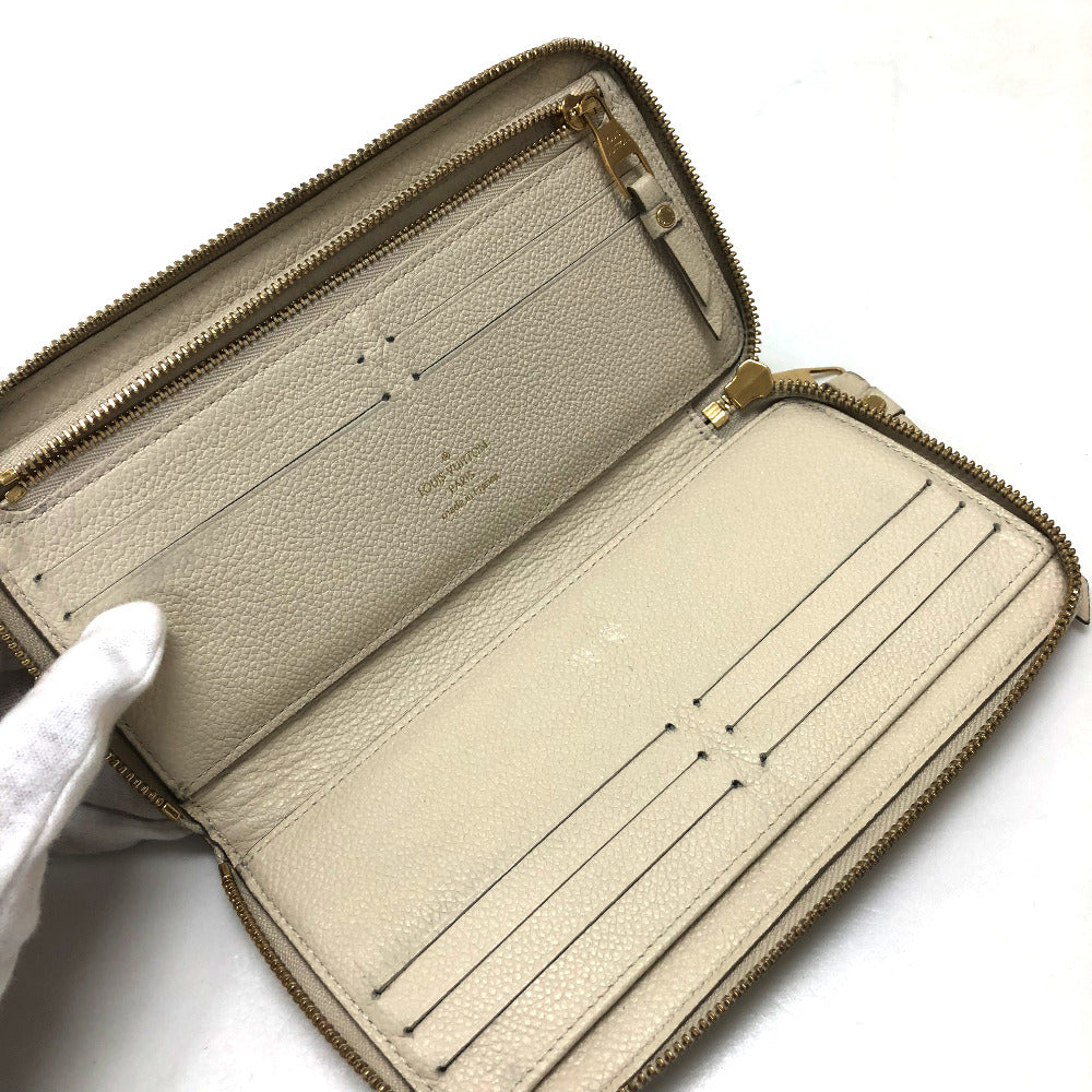 LOUIS VUITTON M93437 Empreinte Portefeuille Secrete Long Zip-Around Wallet in Monogram Empreinte Leather, Women's, Neige/White