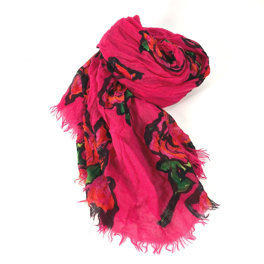 LOUIS VUITTON M72379 Etoile Rose Graffiti Shawl with Fringe, Cashmere, and Fuchsia Pink