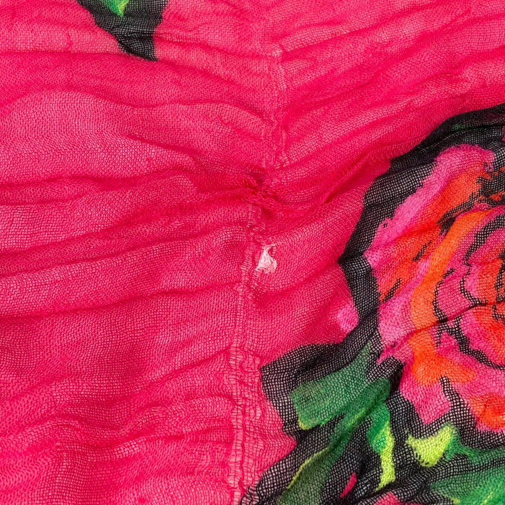 LOUIS VUITTON M72379 Etoile Rose Graffiti Shawl with Fringe, Cashmere, and Fuchsia Pink