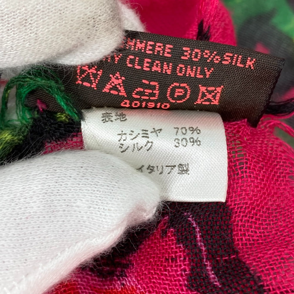 LOUIS VUITTON M72379 Etoile Rose Graffiti Shawl with Fringe, Cashmere, and Fuchsia Pink
