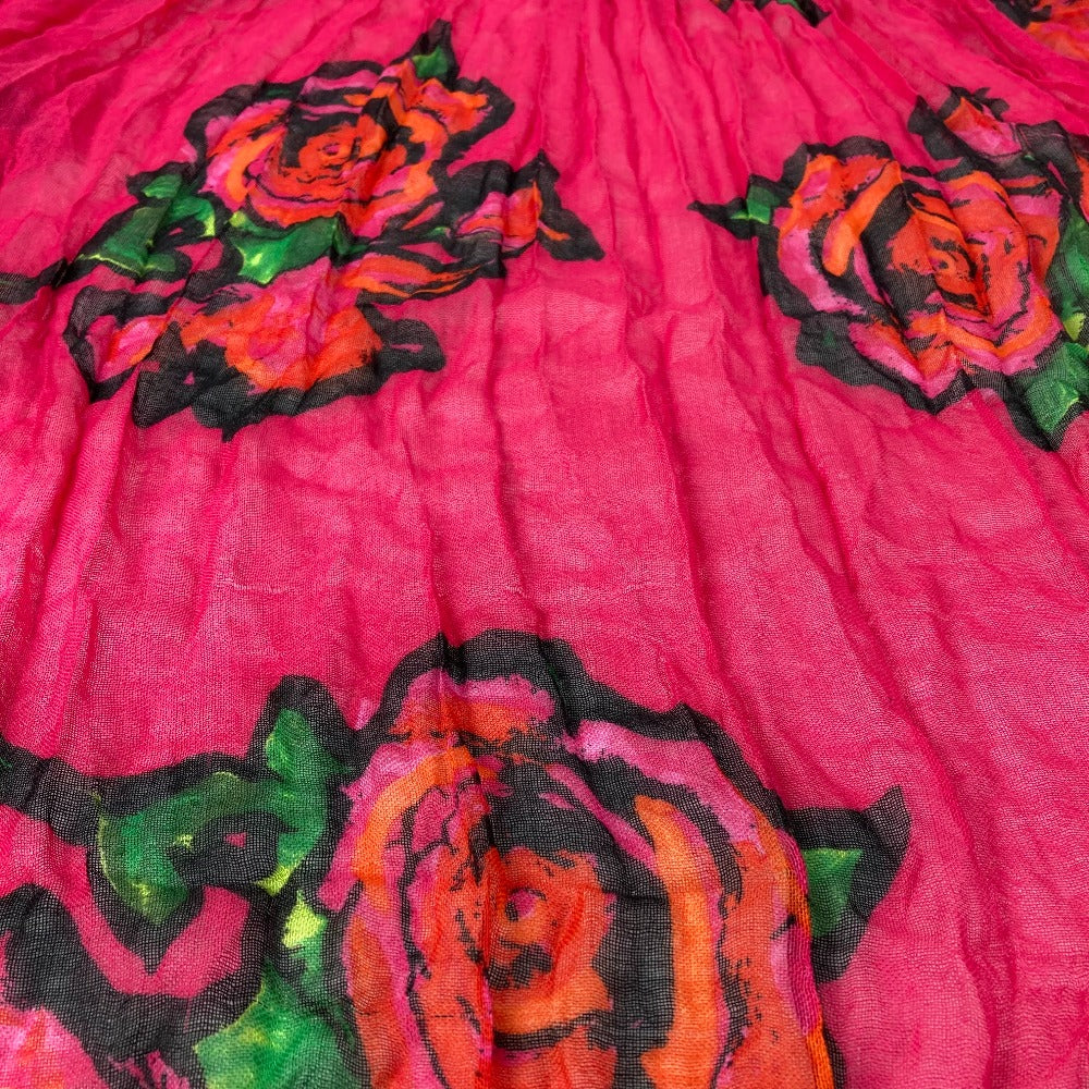 LOUIS VUITTON M72379 Etoile Rose Graffiti Shawl with Fringe, Cashmere, and Fuchsia Pink