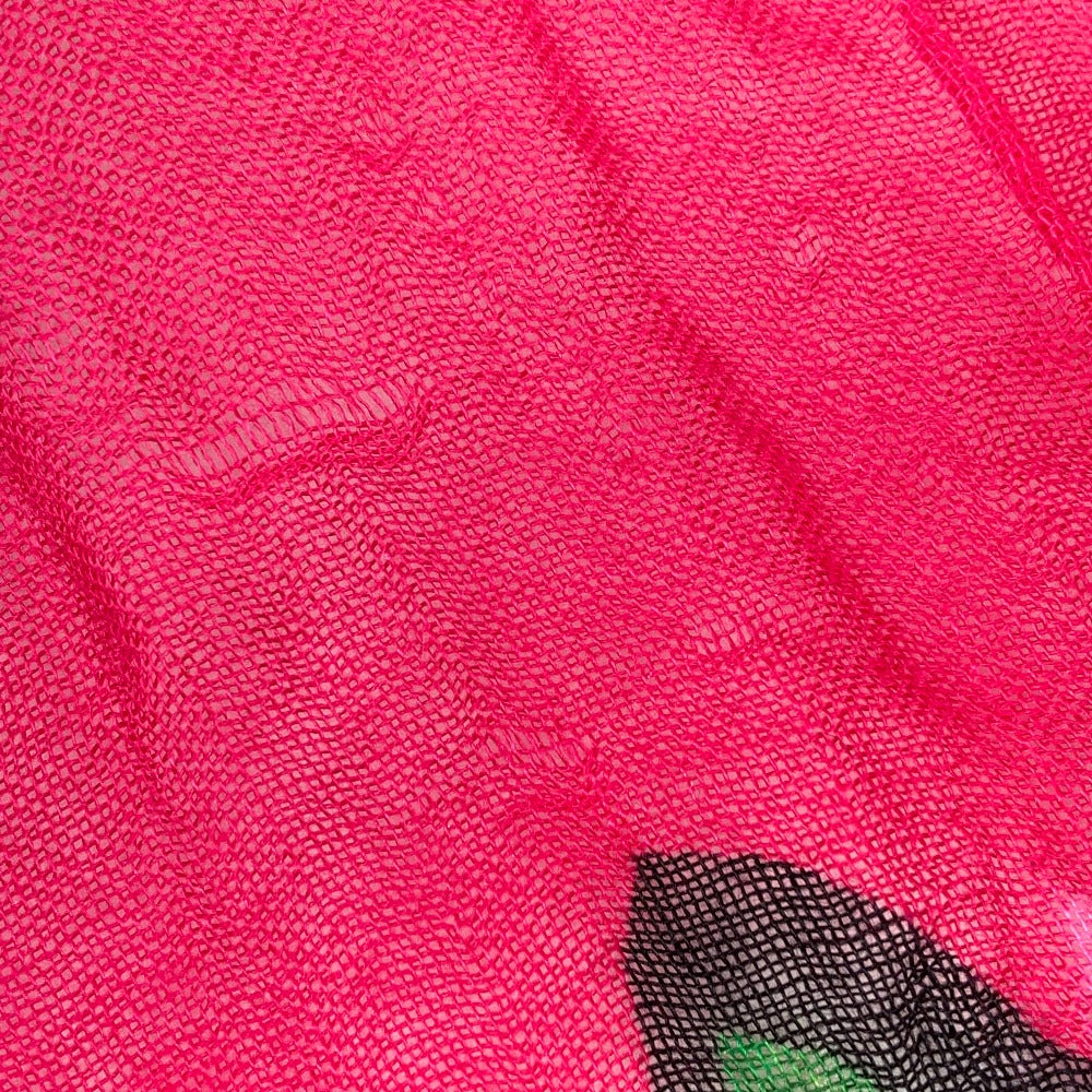 LOUIS VUITTON M72379 Etoile Rose Graffiti Shawl with Fringe, Cashmere, and Fuchsia Pink