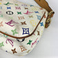 LOUIS VUITTON M40053 モノグラム マルチカラー ロッジＰＭ 肩掛け カバン ショルダーバッグ モノグラムマルチカラーキャンバス レディース ブロン ホワイト