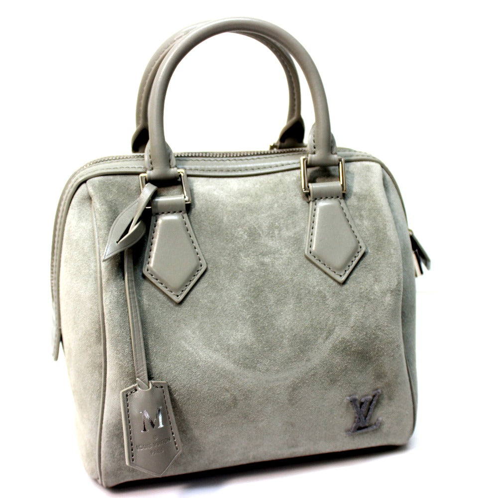 LOUIS VUITTON M48906 2013 Illusion Line Speedy Cube PM Women's Handbag in Suede and Grease Gray