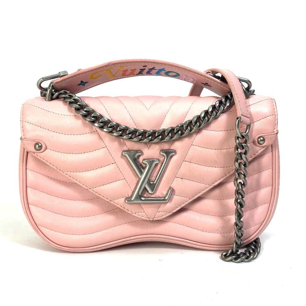 LOUIS VUITTON M51944 New Wave Crossbody Chain Bag MM 2-Way Handbag/Shoulder Bag Leather Women's Pink
