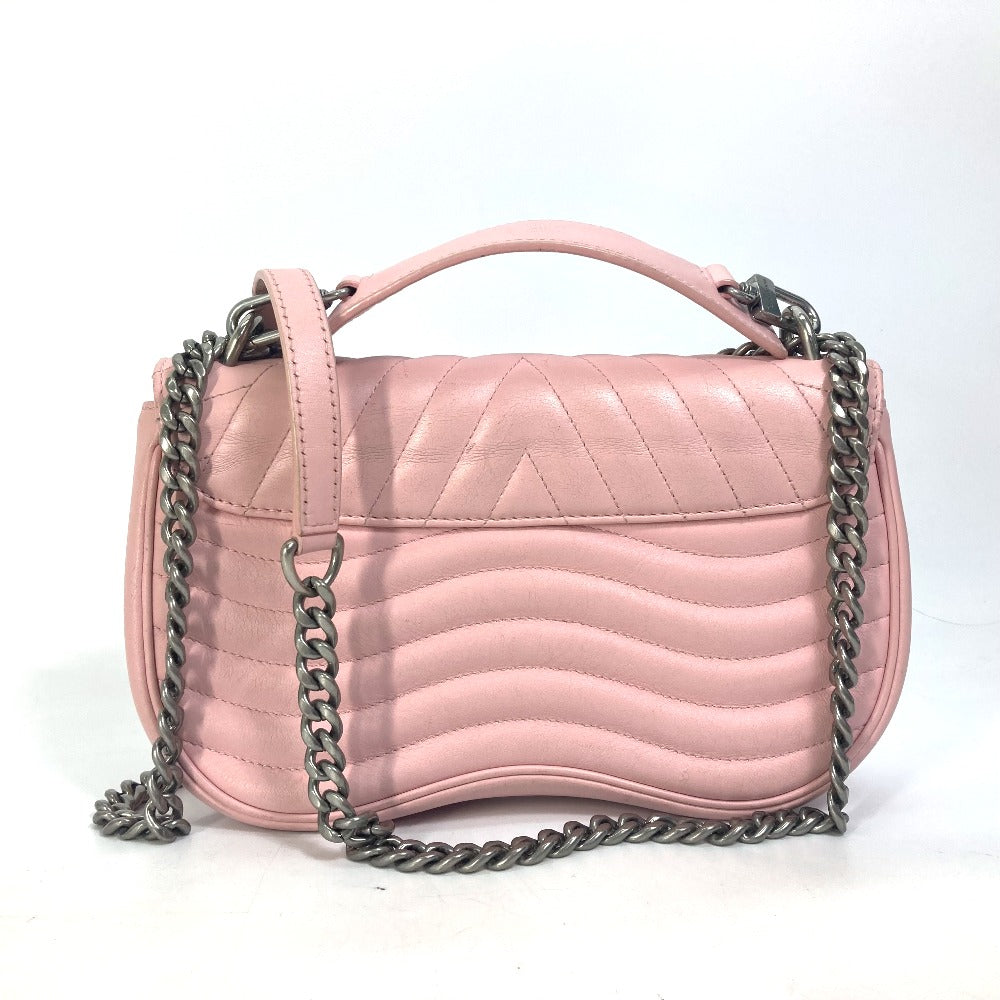 LOUIS VUITTON M51944 New Wave Crossbody Chain Bag MM 2-Way Handbag/Shoulder Bag Leather Women's Pink