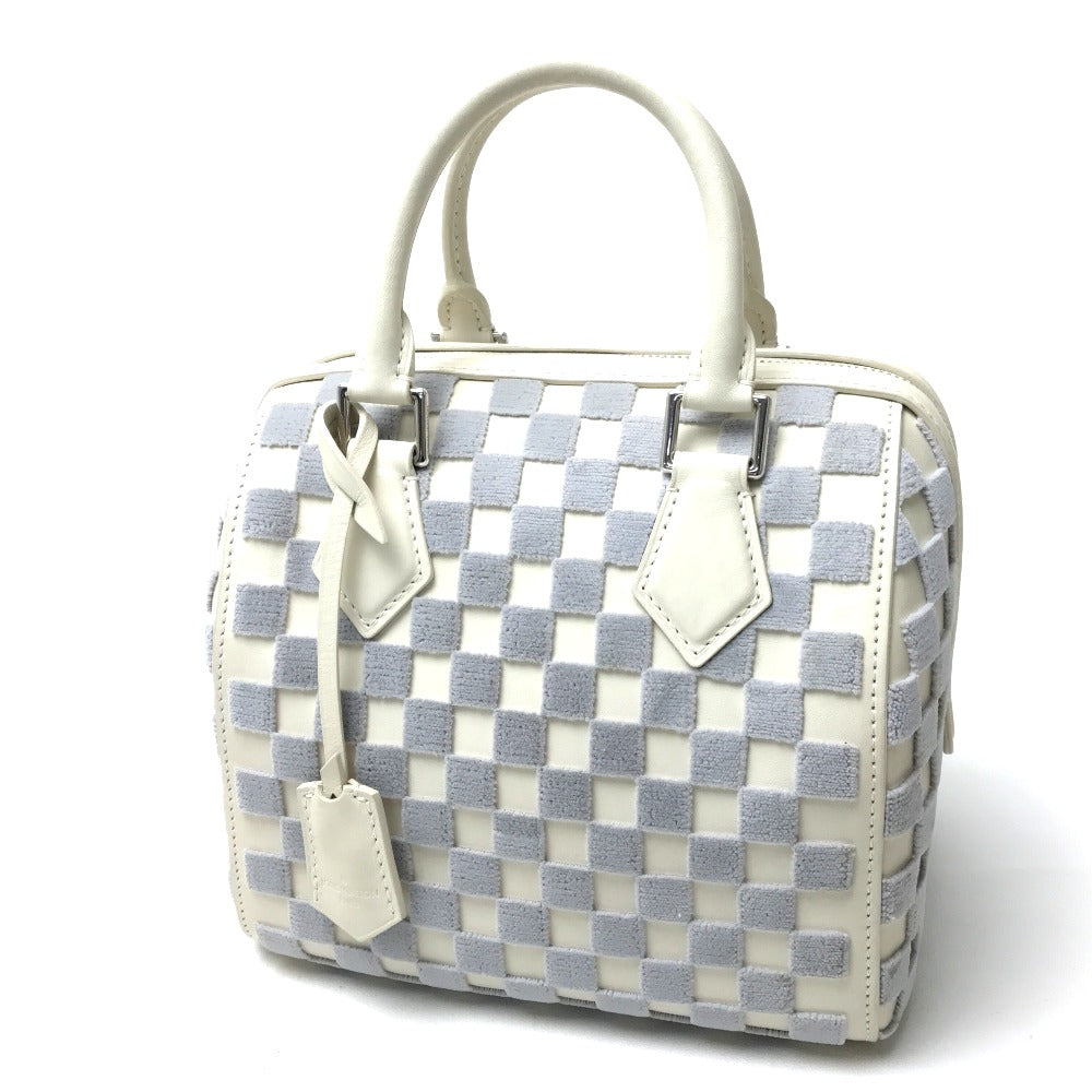 LOUIS VUITTON M48909 Damier Azur Speedy Cube PM Bag, Women's Handbag, Damier Azur Canvas, Green/White