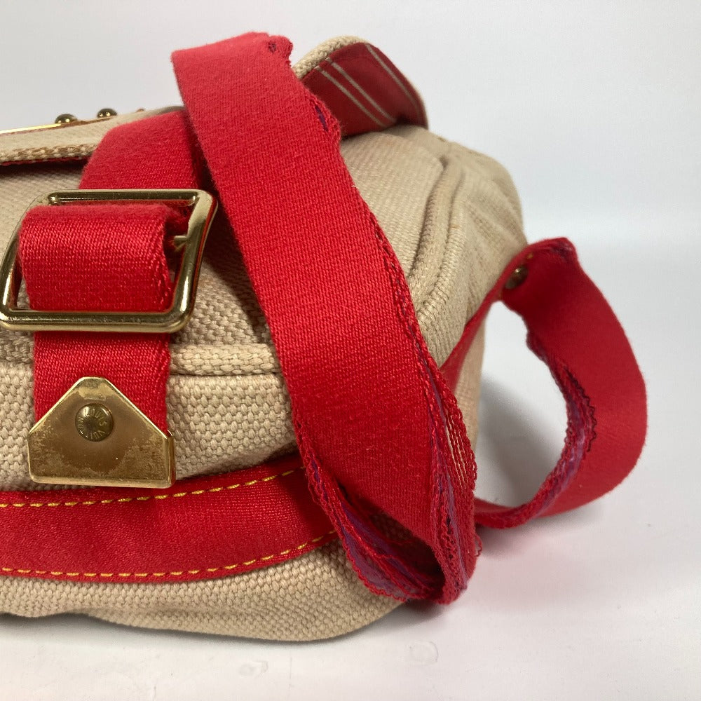 LOUIS VUITTON M40041 アンティグア ブサスPM 斜め掛け カバン フラップ ショルダーバッグ キャンバス レディース ベージュ