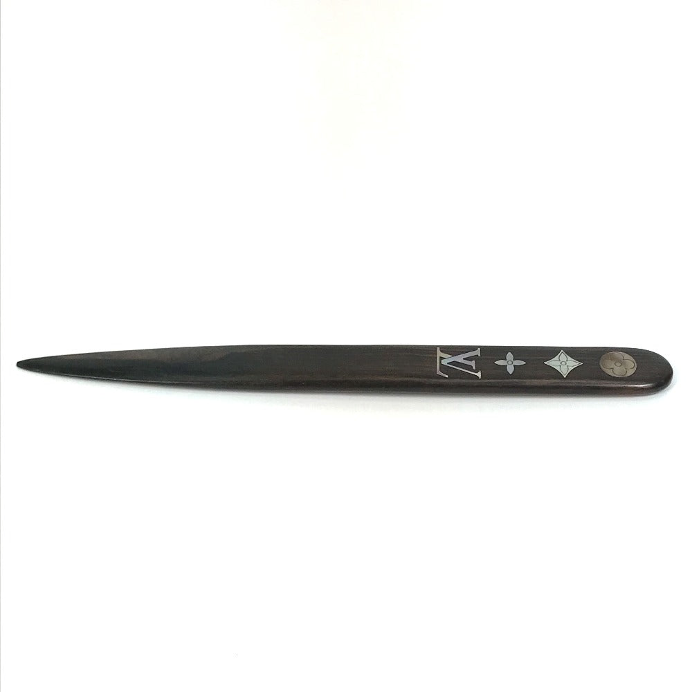 LOUIS VUITTON Monogram Shell Logo Paper Cutter/Knife, Novelty, Wooden, Unisex, Brown