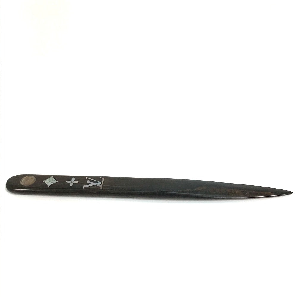 LOUIS VUITTON Monogram Shell Logo Paper Cutter/Knife, Novelty, Wooden, Unisex, Brown