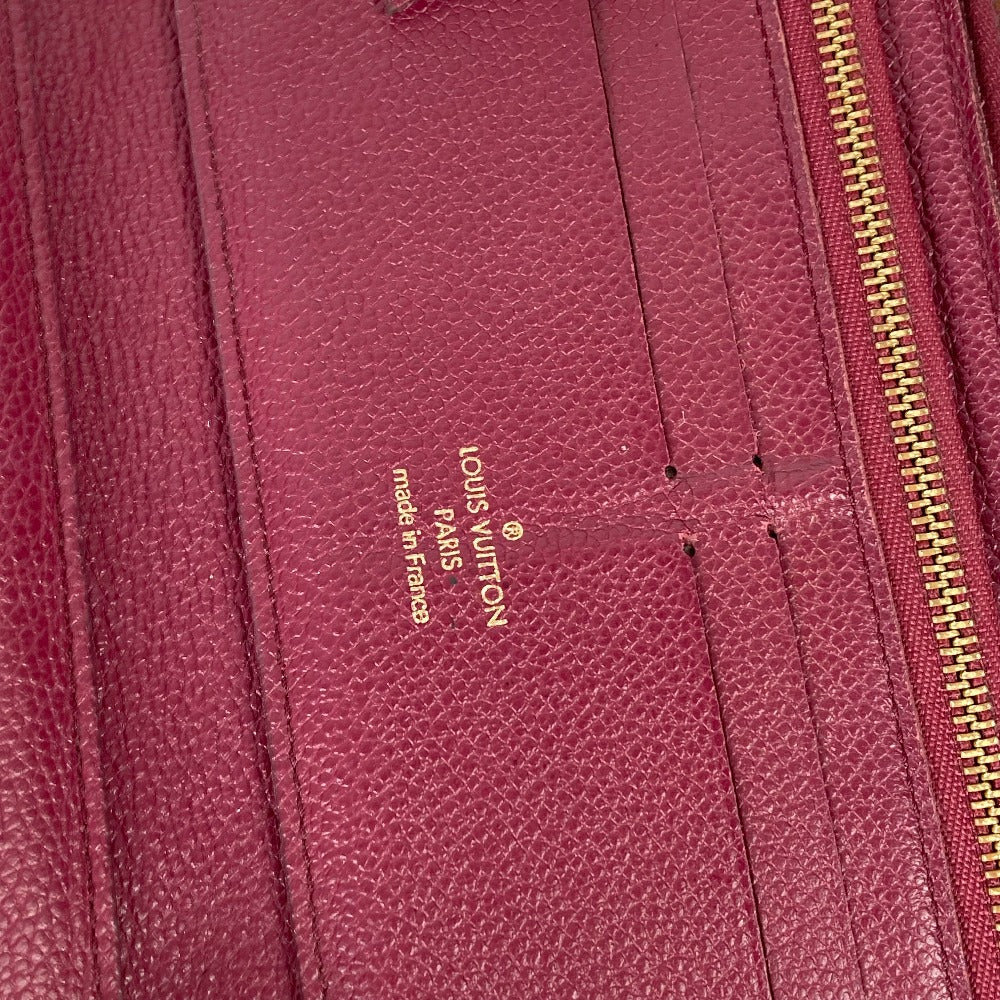 LOUIS VUITTON M60359 Monogram Empreinte Portefeuille Secrete Long Wallet with Round Zipper, Monogram Empreinte Leather, Women's, Aurore, Red