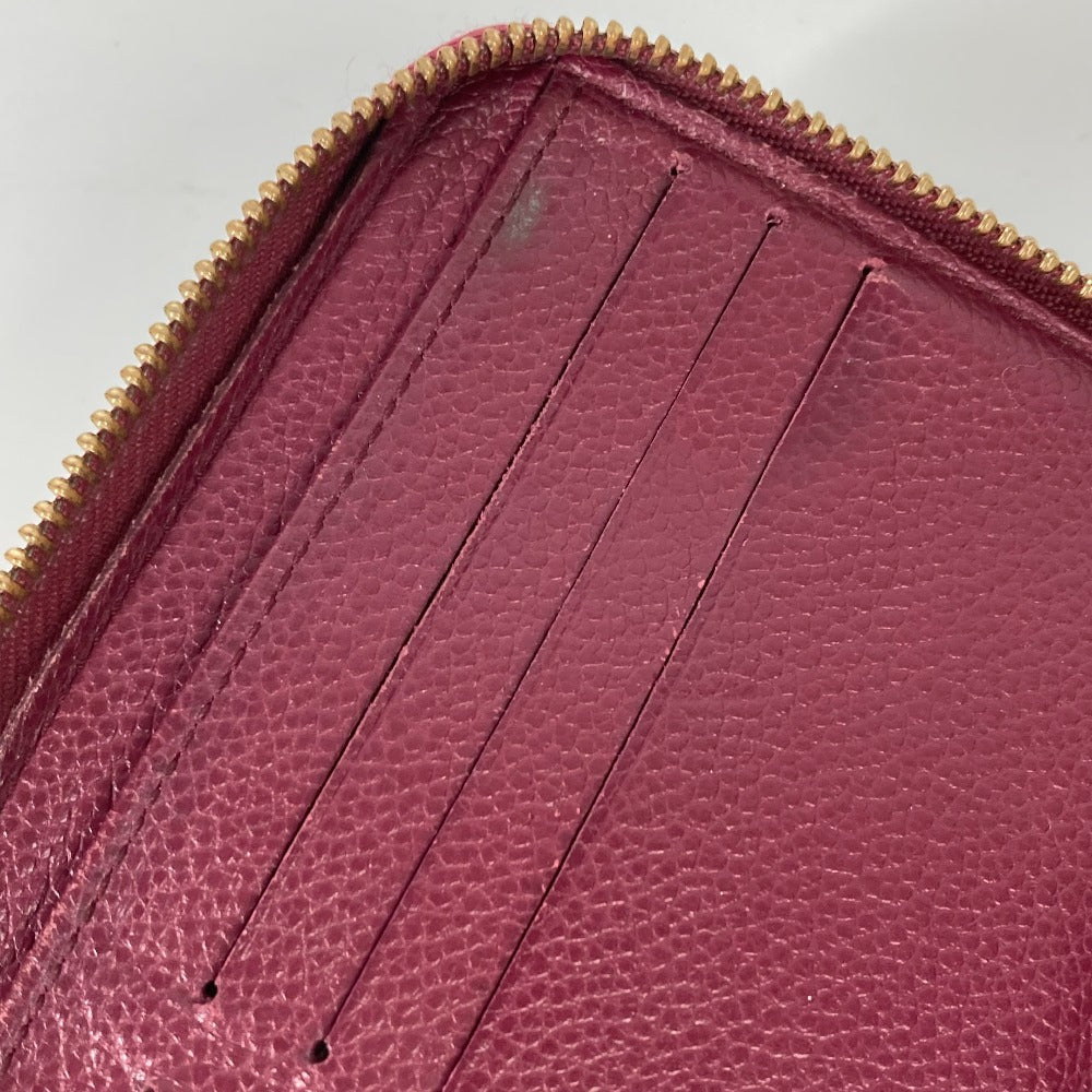 LOUIS VUITTON M60359 Monogram Empreinte Portefeuille Secrete Long Wallet with Round Zipper, Monogram Empreinte Leather, Women's, Aurore, Red