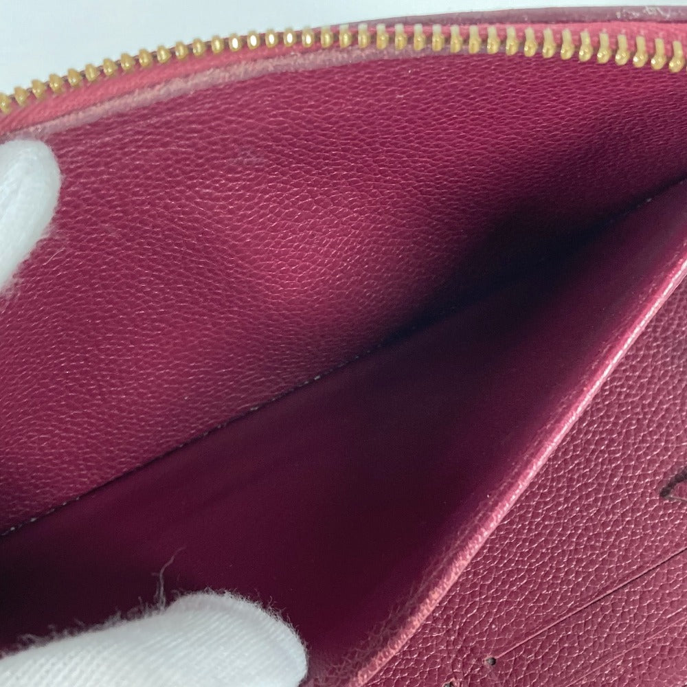LOUIS VUITTON M60359 Monogram Empreinte Portefeuille Secrete Long Wallet with Round Zipper, Monogram Empreinte Leather, Women's, Aurore, Red