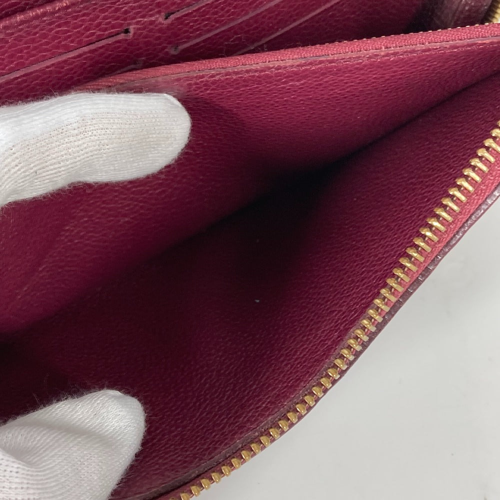 LOUIS VUITTON M60359 Monogram Empreinte Portefeuille Secrete Long Wallet with Round Zipper, Monogram Empreinte Leather, Women's, Aurore, Red
