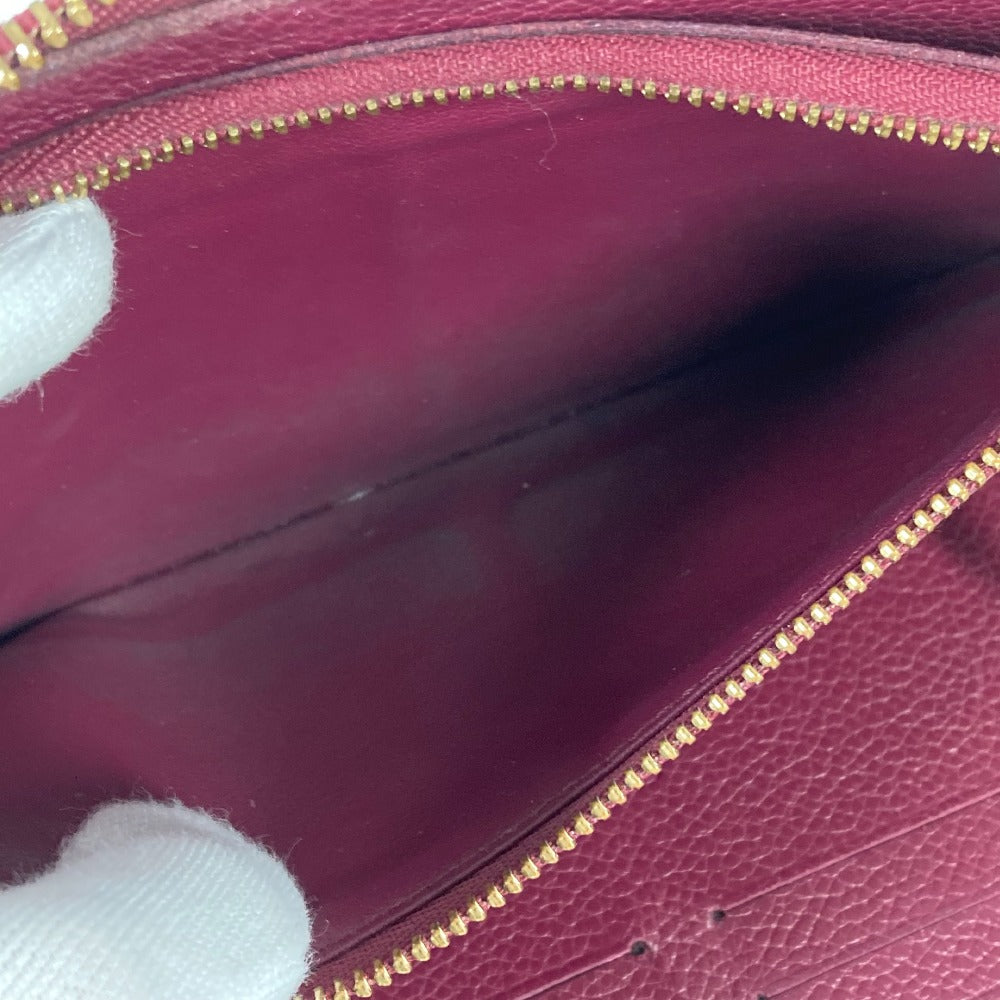 LOUIS VUITTON M60359 Monogram Empreinte Portefeuille Secrete Long Wallet with Round Zipper, Monogram Empreinte Leather, Women's, Aurore, Red