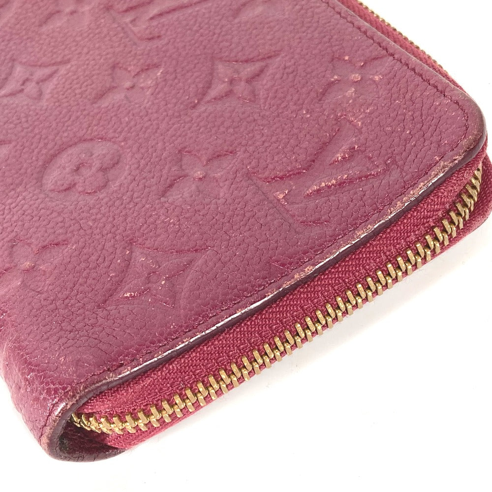LOUIS VUITTON M60359 Monogram Empreinte Portefeuille Secrete Long Wallet with Round Zipper, Monogram Empreinte Leather, Women's, Aurore, Red