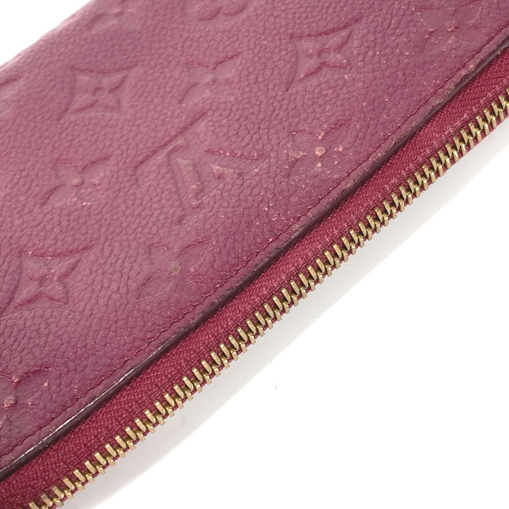 LOUIS VUITTON M60359 Monogram Empreinte Portefeuille Secrete Long Wallet with Round Zipper, Monogram Empreinte Leather, Women's, Aurore, Red