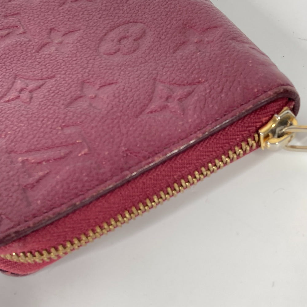 LOUIS VUITTON M60359 Monogram Empreinte Portefeuille Secrete Long Wallet with Round Zipper, Monogram Empreinte Leather, Women's, Aurore, Red