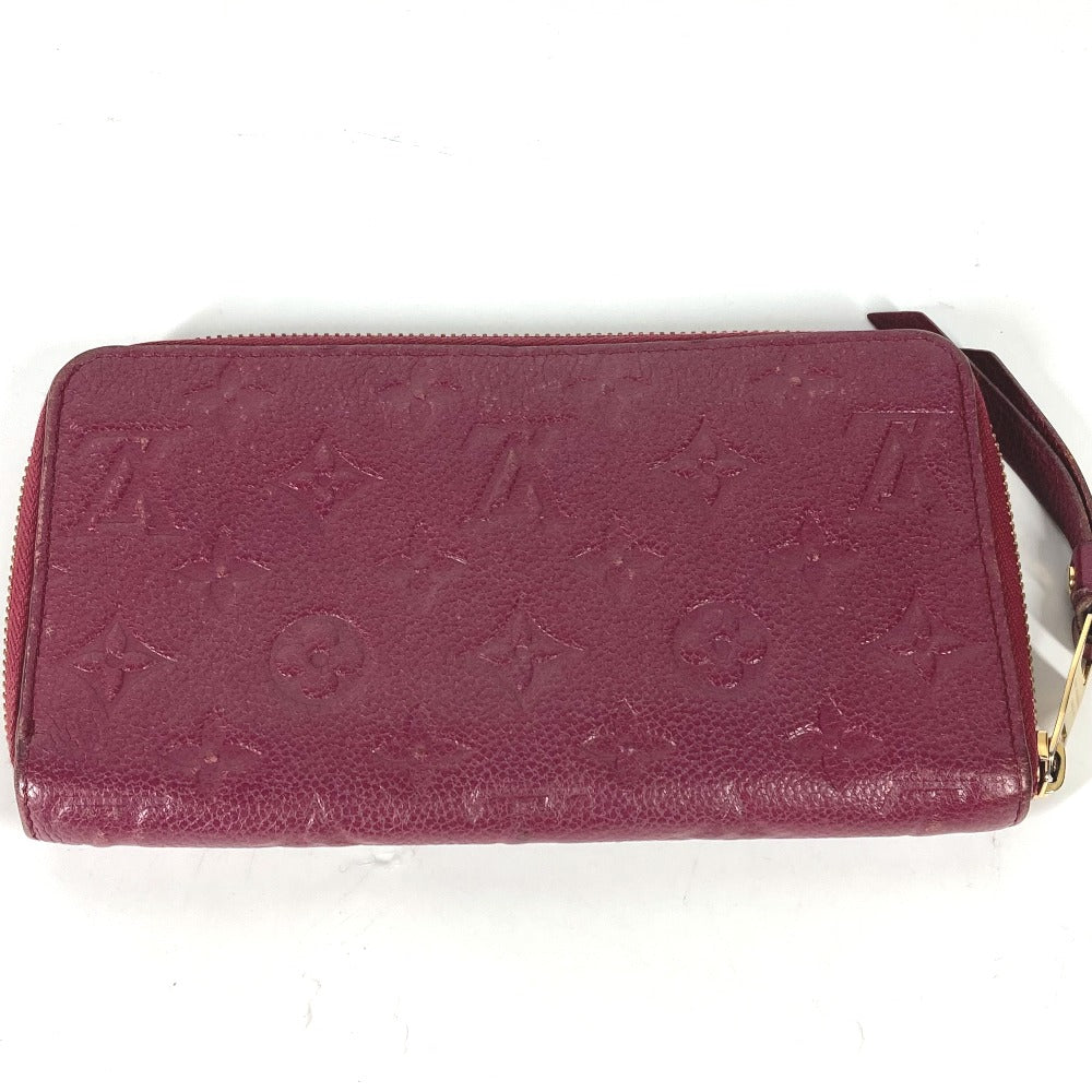 LOUIS VUITTON M60359 Monogram Empreinte Portefeuille Secrete Long Wallet with Round Zipper, Monogram Empreinte Leather, Women's, Aurore, Red