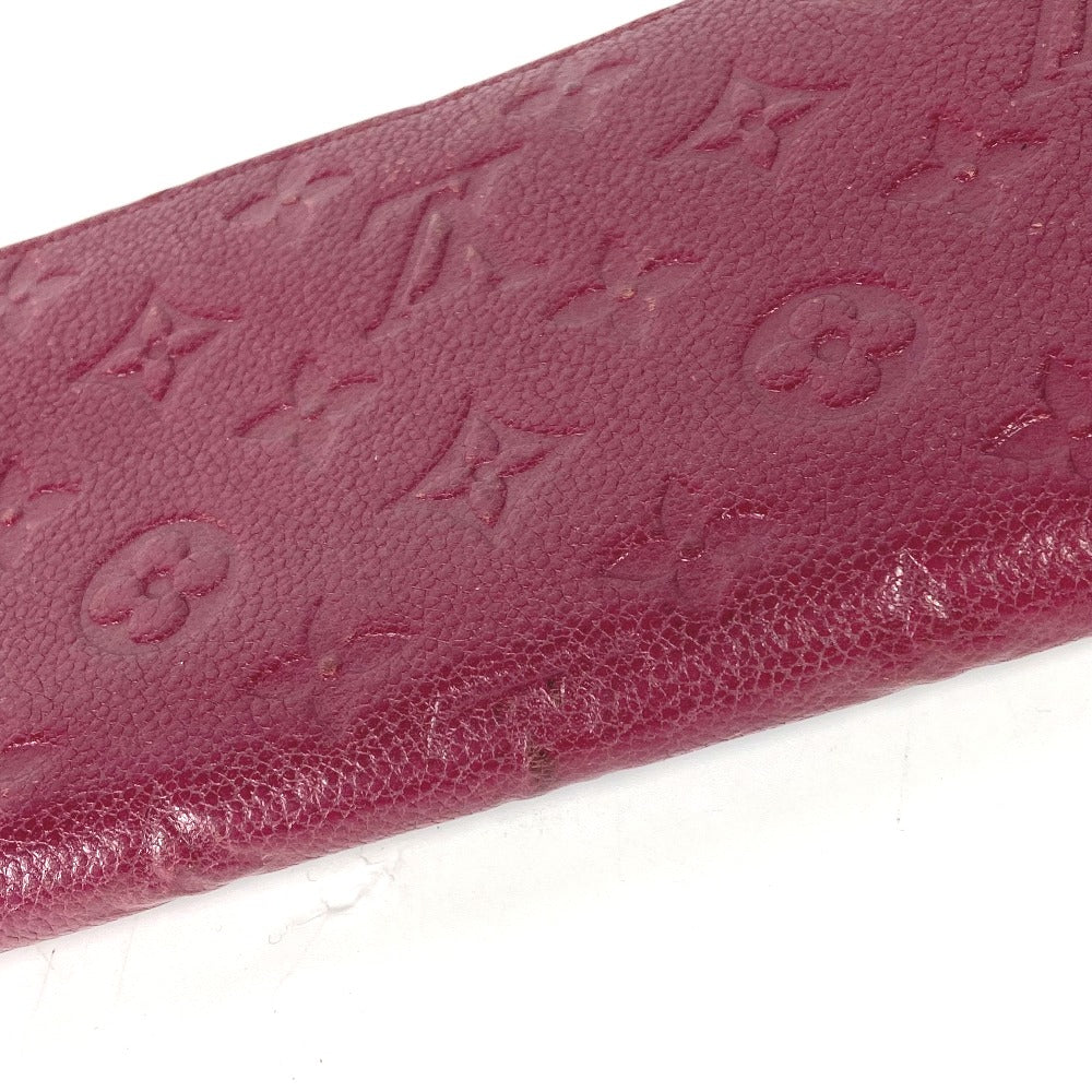 LOUIS VUITTON M60359 Monogram Empreinte Portefeuille Secrete Long Wallet with Round Zipper, Monogram Empreinte Leather, Women's, Aurore, Red