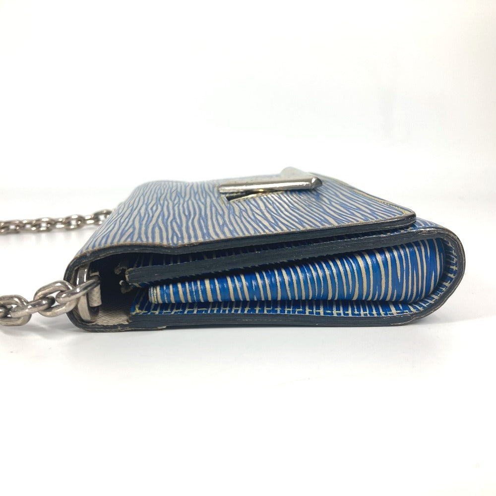 LOUIS VUITTON M61036 Epi Denim Portefeuille Twist Chain Wallet, Long Wallet, Crossbody Flap Shoulder Bag, Epi Leather, Women's, Blue