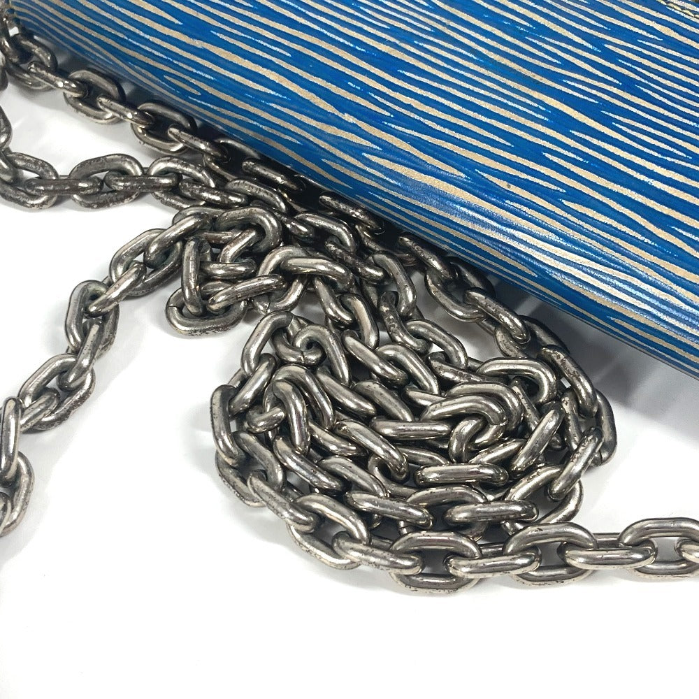 LOUIS VUITTON M61036 Epi Denim Portefeuille Twist Chain Wallet, Long Wallet, Crossbody Flap Shoulder Bag, Epi Leather, Women's, Blue