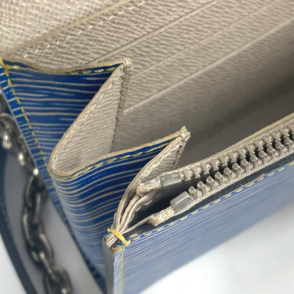 LOUIS VUITTON M61036 Epi Denim Portefeuille Twist Chain Wallet, Long Wallet, Crossbody Flap Shoulder Bag, Epi Leather, Women's, Blue