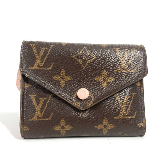 LOUIS VUITTON M62360 モノグラム ポルトフォイユ・ヴィクトリーヌ コンパクトウォレット 3つ折り財布 モノグラムキャンバス レディース ローズバレリーヌ ブラウン
