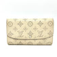 LOUIS VUITTON M60177 Portefeuille Iris Long Wallet in Monogram Mahina Leather, Ivory and White