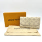 LOUIS VUITTON M60177 Portefeuille Iris Long Wallet in Monogram Mahina Leather, Ivory and White