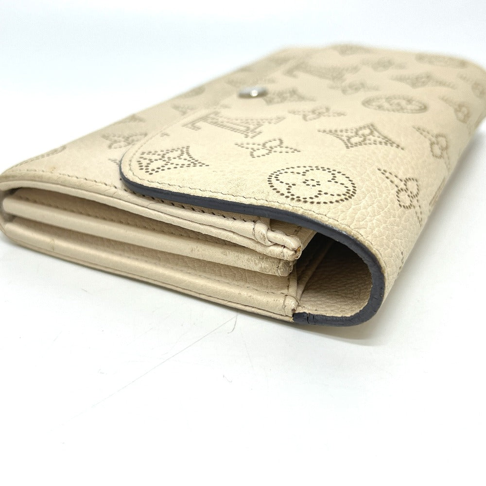 LOUIS VUITTON M60177 Portefeuille Iris Long Wallet in Monogram Mahina Leather, Ivory and White