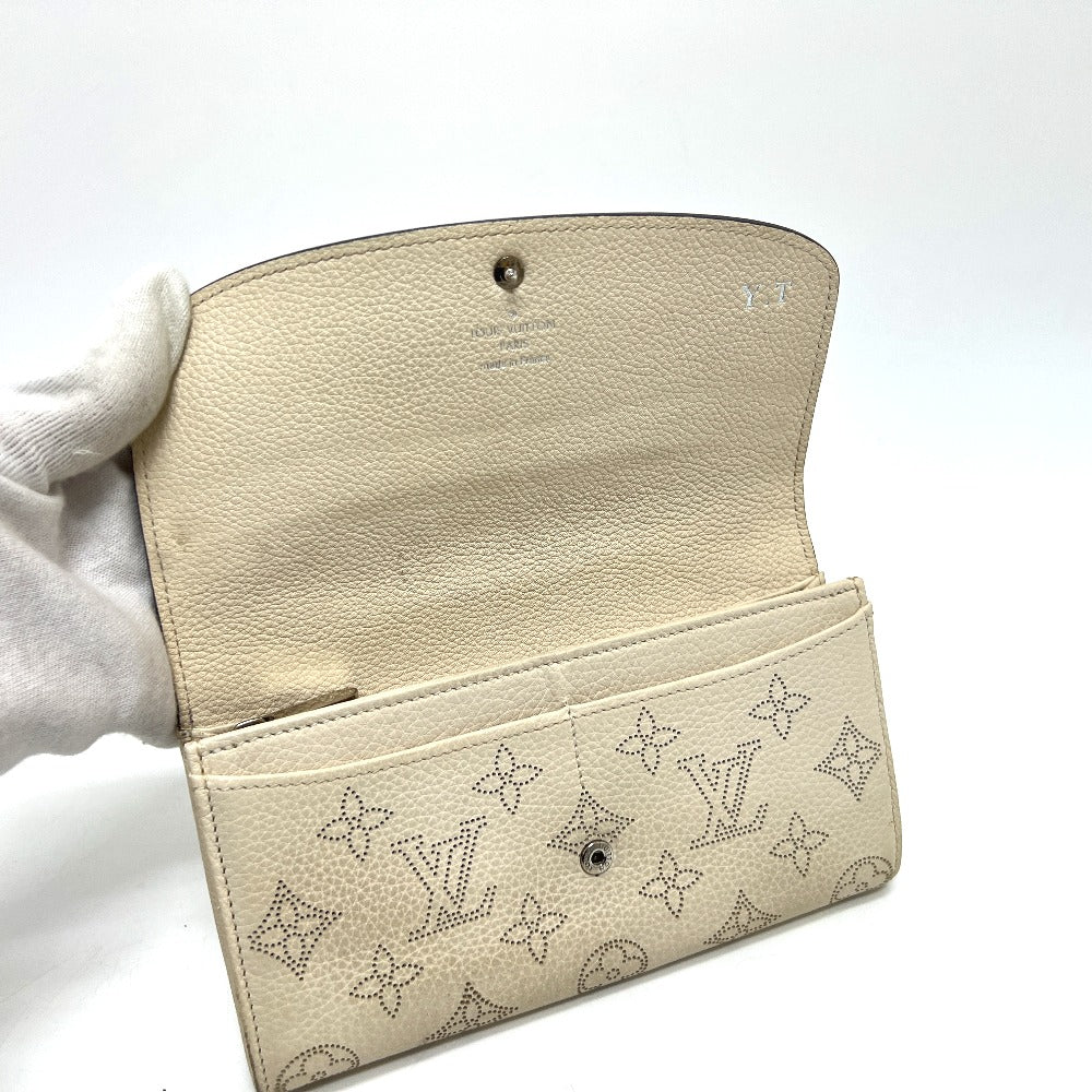 LOUIS VUITTON M60177 Portefeuille Iris Long Wallet in Monogram Mahina Leather, Ivory and White