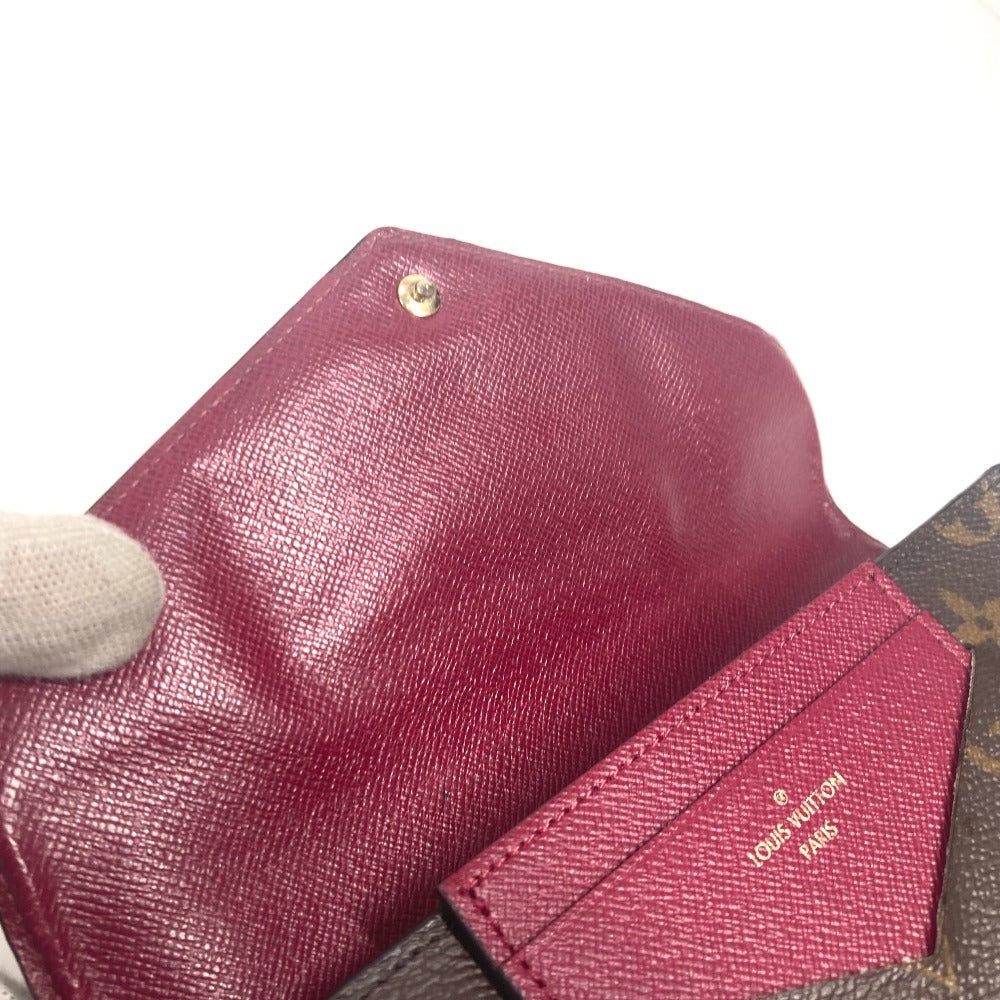 LOUIS VUITTON M62155 モノグラム ポルトフォイユ ジャンヌ ロングウォレット フラップ 長財布 モノグラムキャンバス レディース フューシャ ブラウン