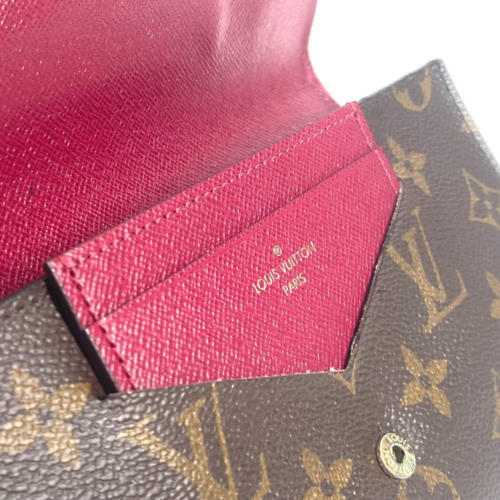 LOUIS VUITTON M62155 モノグラム ポルトフォイユ ジャンヌ ロングウォレット フラップ 長財布 モノグラムキャンバス レディース フューシャ ブラウン