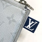 LOUIS VUITTON M61745 Monogram White Jour PM L-Zip Second Bag/Clutch Bag in Monogram Canvas, Men's, White x Red x Blue