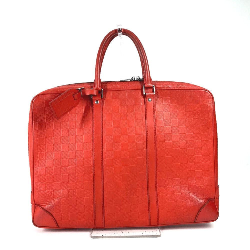 LOUIS VUITTON N41143 ダミエアンフィニ ポルトドキュマンヴォワヤージ PDV トートバッグ カバン ハンドバッグ ビジネスバッグ ダミエアンフィニレザー メンズ レッド