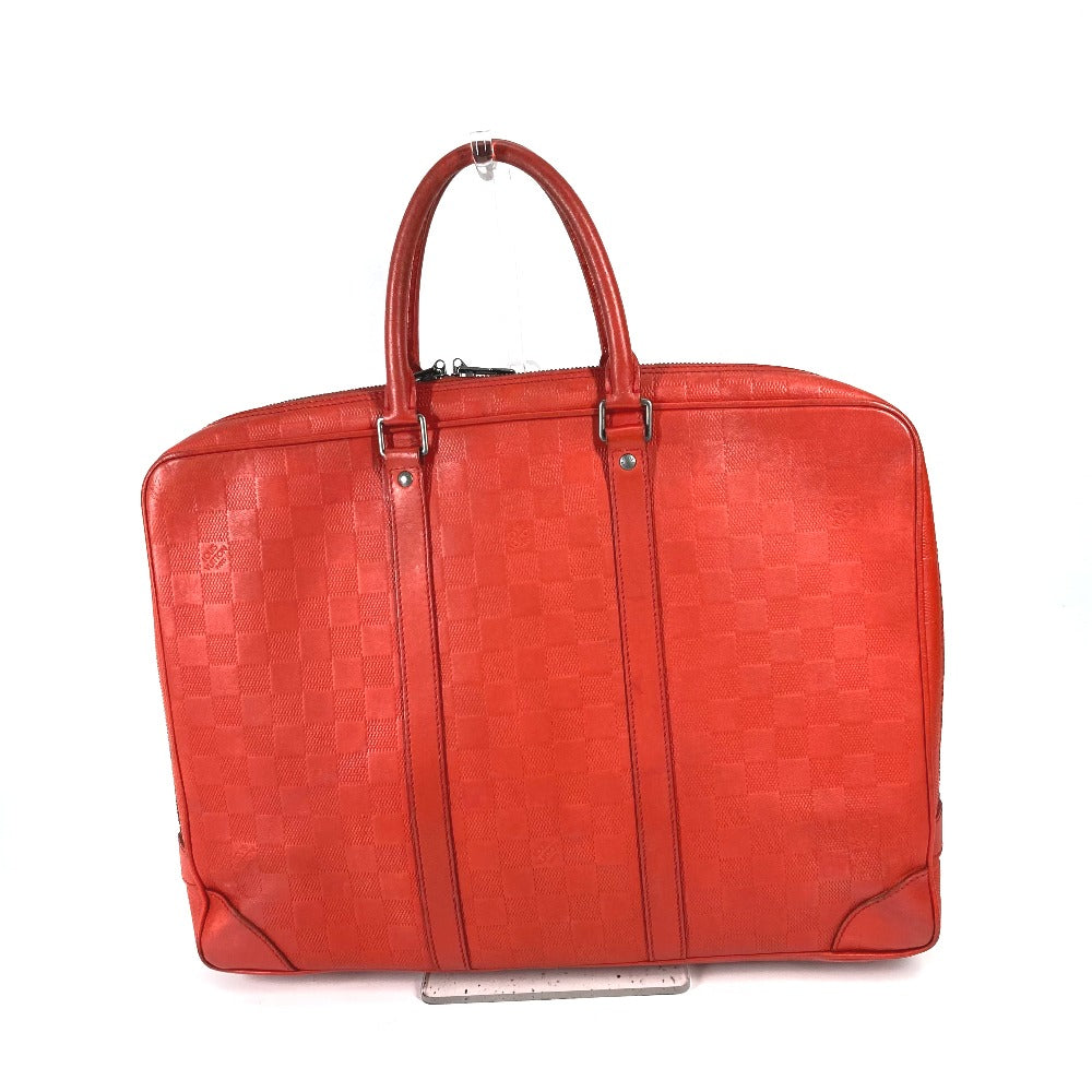 LOUIS VUITTON N41143 ダミエアンフィニ ポルトドキュマンヴォワヤージ PDV トートバッグ カバン ハンドバッグ ビジネスバッグ ダミエアンフィニレザー メンズ レッド