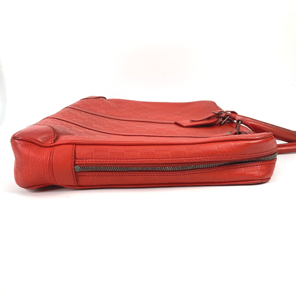 LOUIS VUITTON N41143 ダミエアンフィニ ポルトドキュマンヴォワヤージ PDV トートバッグ カバン ハンドバッグ ビジネスバッグ ダミエアンフィニレザー メンズ レッド