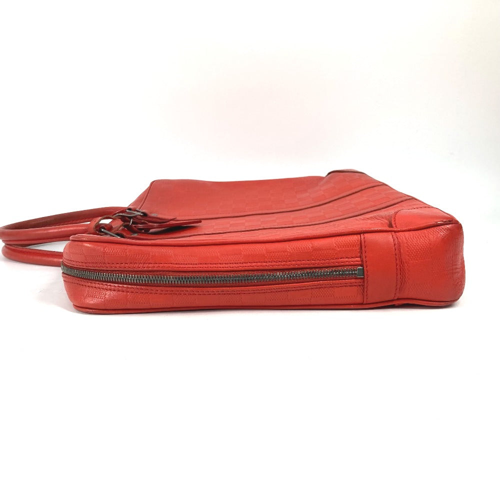 LOUIS VUITTON N41143 ダミエアンフィニ ポルトドキュマンヴォワヤージ PDV トートバッグ カバン ハンドバッグ ビジネスバッグ ダミエアンフィニレザー メンズ レッド