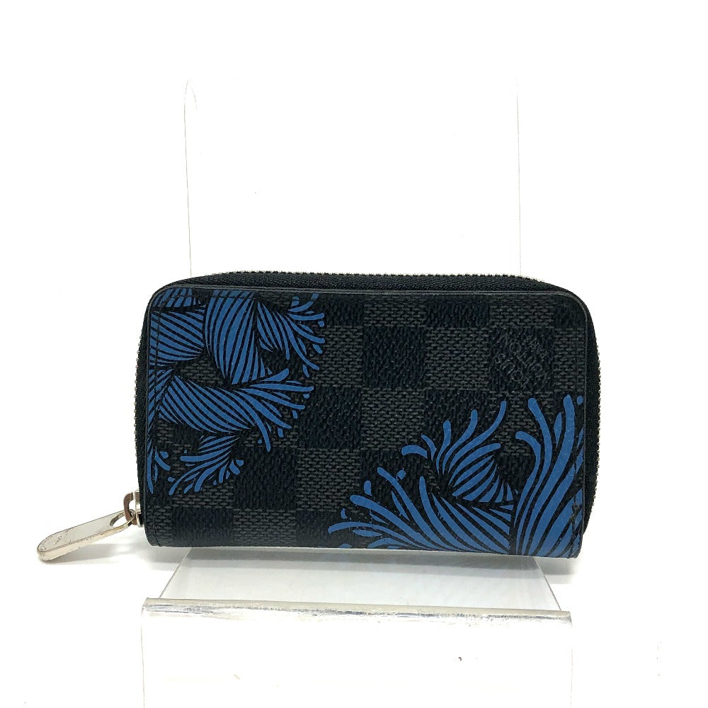 LOUIS VUITTON N41687 Damier Graphite Christopher Nemeth Zippy Coin Purse in Damier Graphite Canvas, Men's, Black