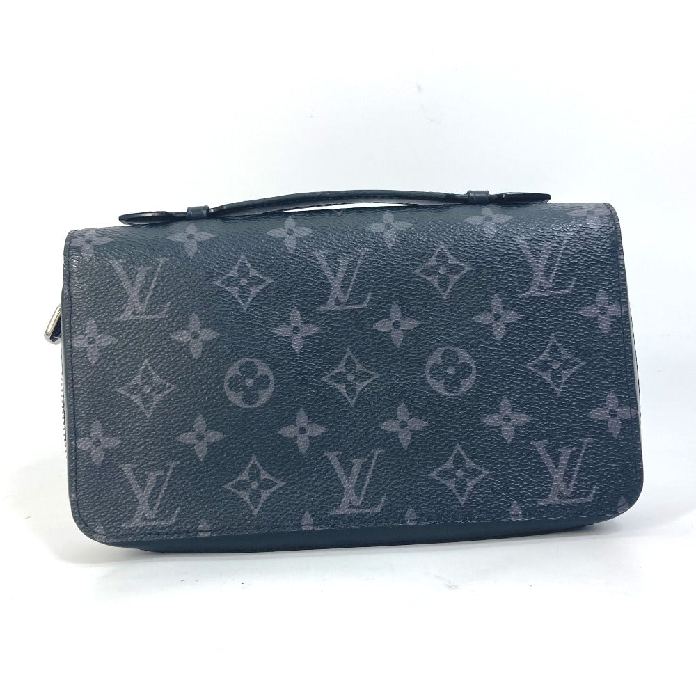 LOUIS VUITTON M61698 Monogram Eclipse Zippy XL Travel Case with Zip-Around Long Wallet in Monogram Eclipse Canvas, Men's, Black