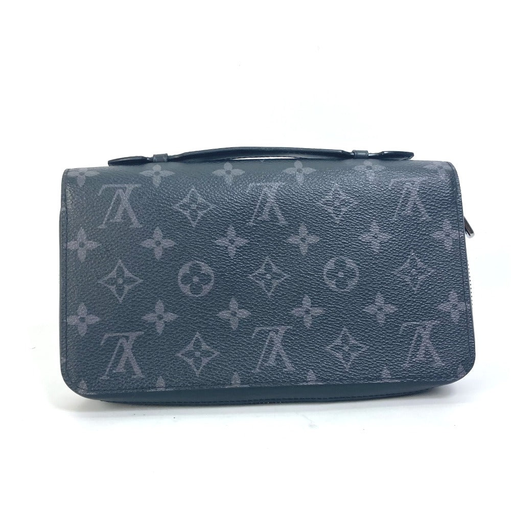 LOUIS VUITTON M61698 Monogram Eclipse Zippy XL Travel Case with Zip-Around Long Wallet in Monogram Eclipse Canvas, Men's, Black