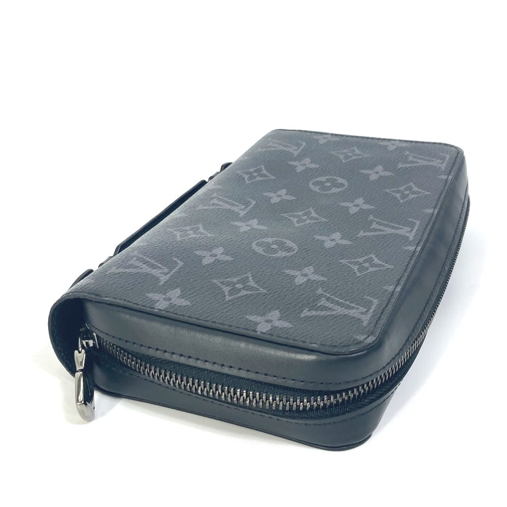 LOUIS VUITTON M61698 Monogram Eclipse Zippy XL Travel Case with Zip-Around Long Wallet in Monogram Eclipse Canvas, Men's, Black