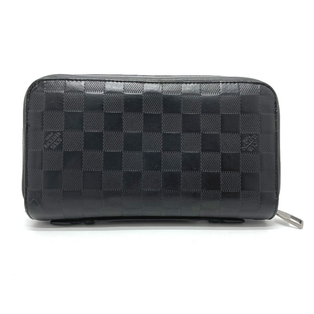 LOUIS VUITTON N61254 Damier Infini Zippy XL Long Wallet with Round Zipper, Damier Infini Leather, Men's, Black