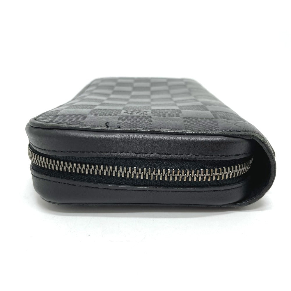 LOUIS VUITTON N61254 Damier Infini Zippy XL Long Wallet with Round Zipper, Damier Infini Leather, Men's, Black
