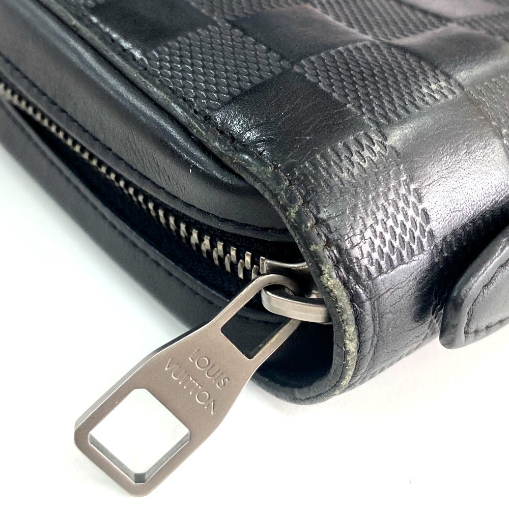 LOUIS VUITTON N61254 Damier Infini Zippy XL Long Wallet with Round Zipper, Damier Infini Leather, Men's, Black