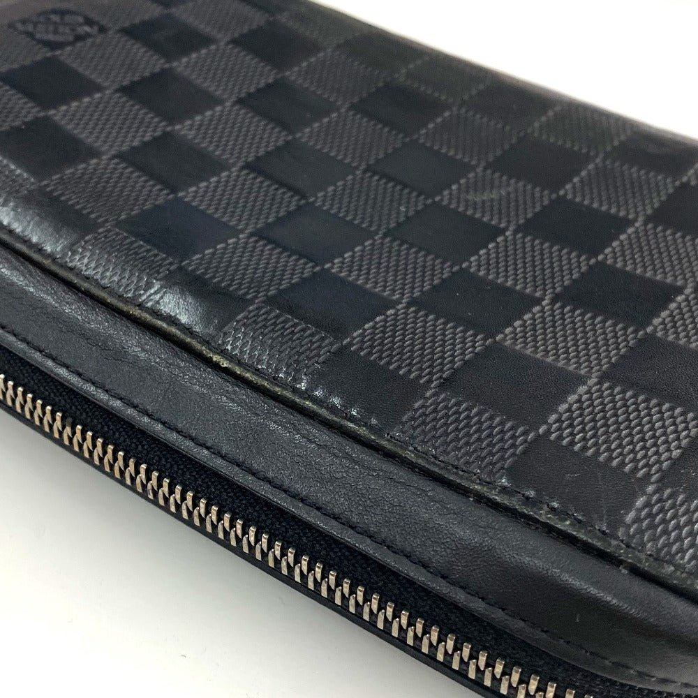 LOUIS VUITTON N61254 Damier Infini Zippy XL Long Wallet with Round Zipper, Damier Infini Leather, Men's, Black