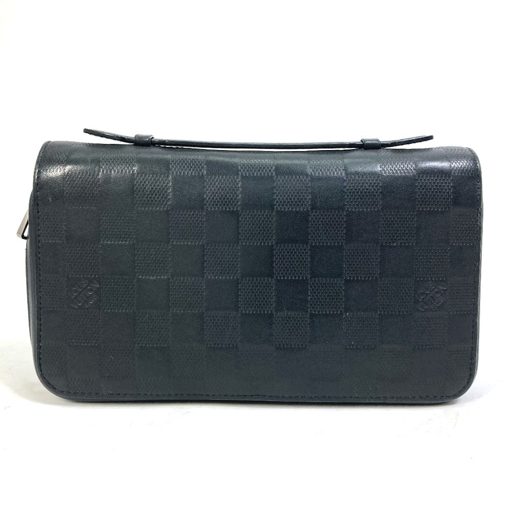 LOUIS VUITTON N61254 Damier Infini Zippy XL Clutch Bag/Long Wallet in Damier Infini Leather, Men's, Noir Black