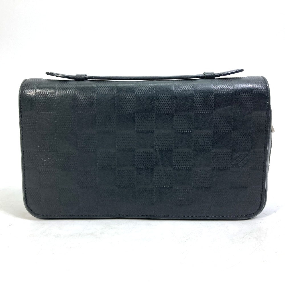 LOUIS VUITTON N61254 Damier Infini Zippy XL Clutch Bag/Long Wallet in Damier Infini Leather, Men's, Noir Black