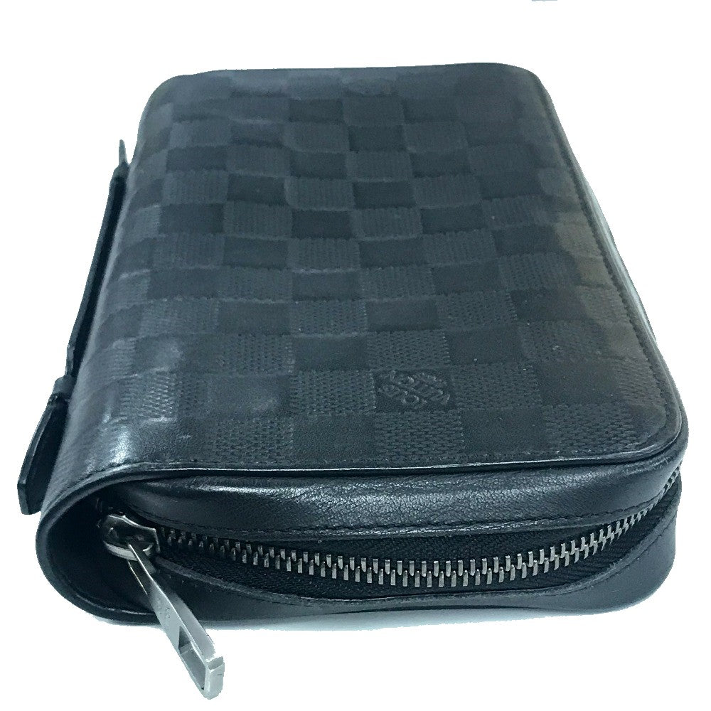 LOUIS VUITTON N61254 Damier Infini Zippy XL Clutch Bag/Long Wallet in Damier Infini Leather, Men's, Noir Black
